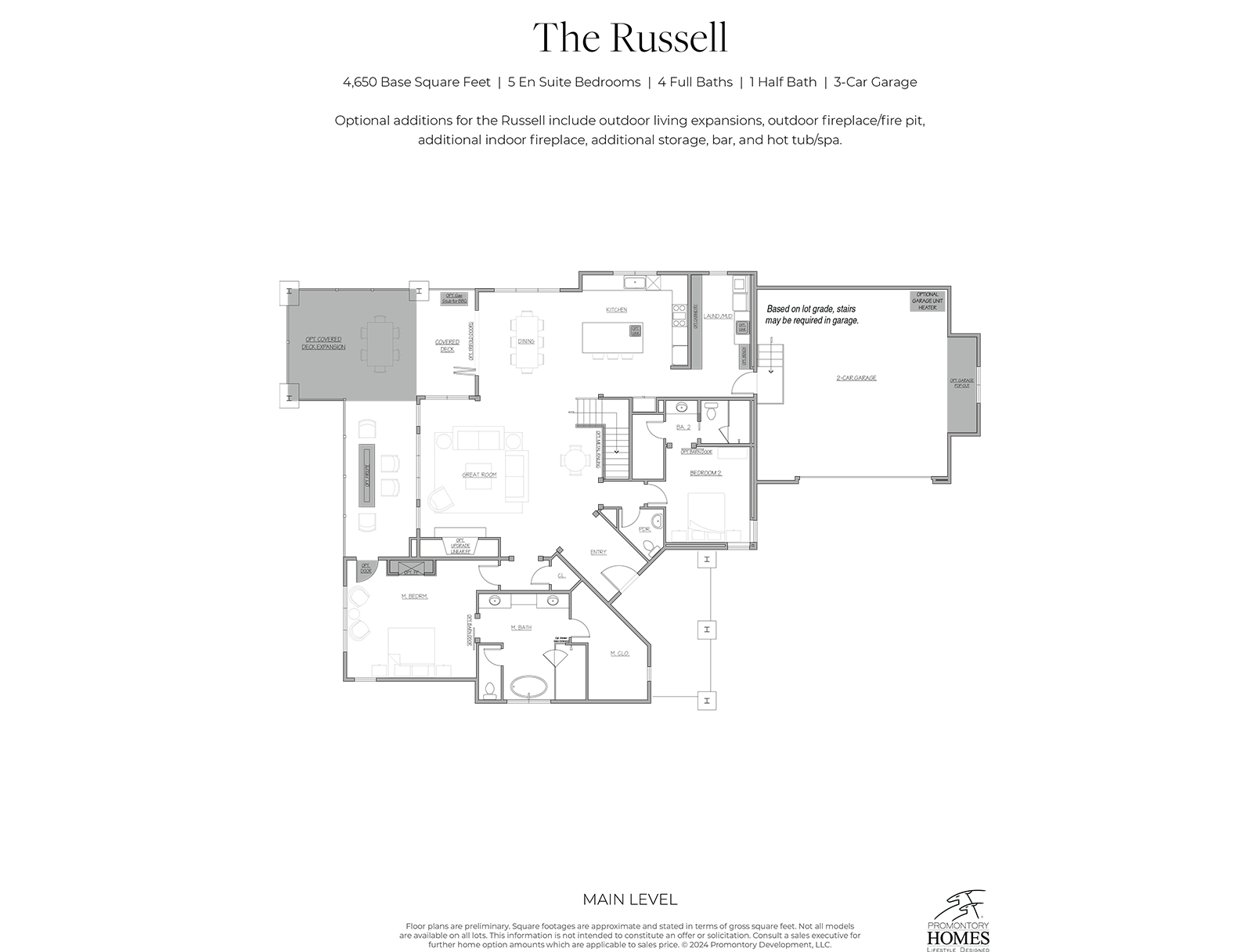 Russell Floor Plans at Promontory Club