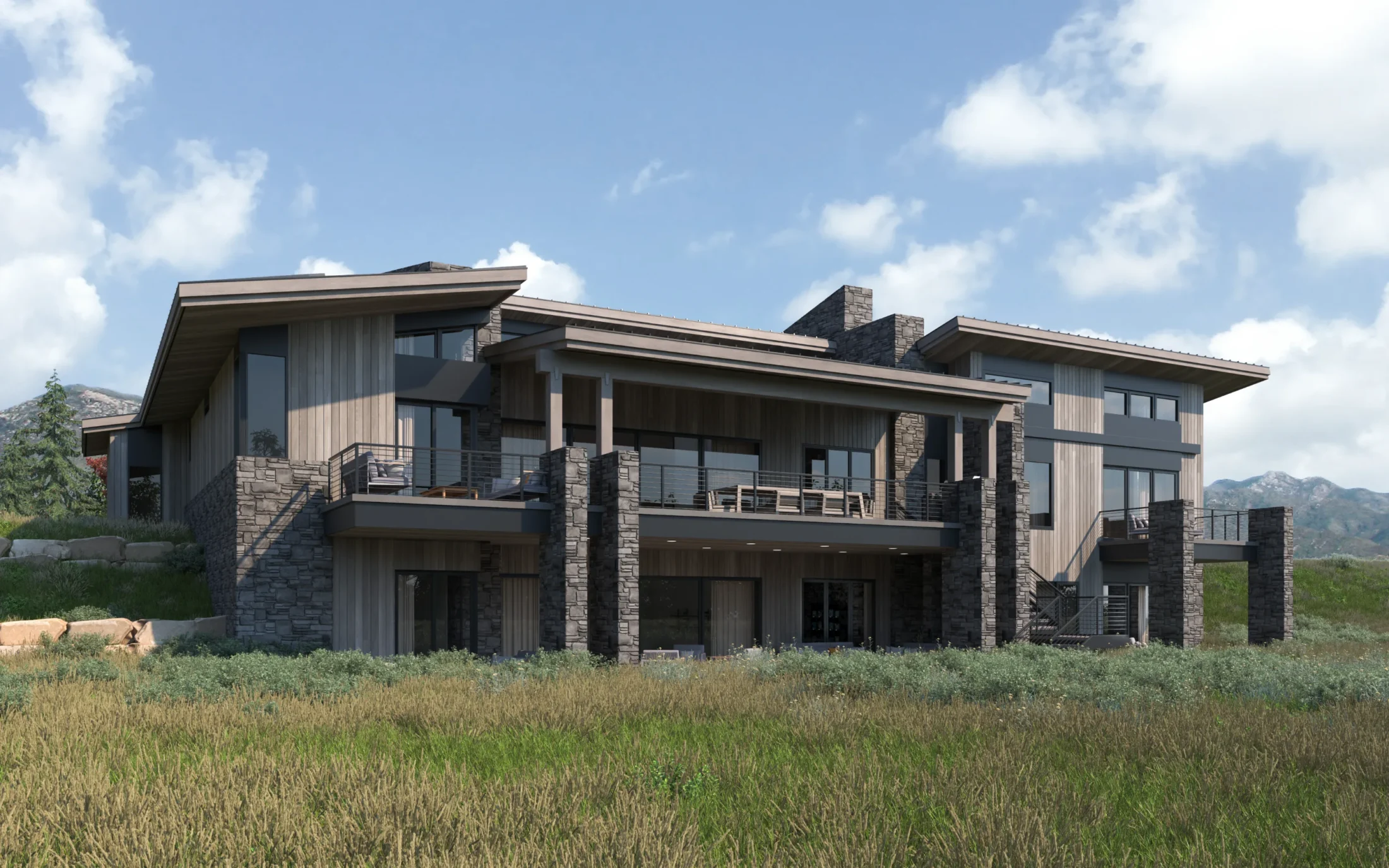 The Pollock rear exterior rendering