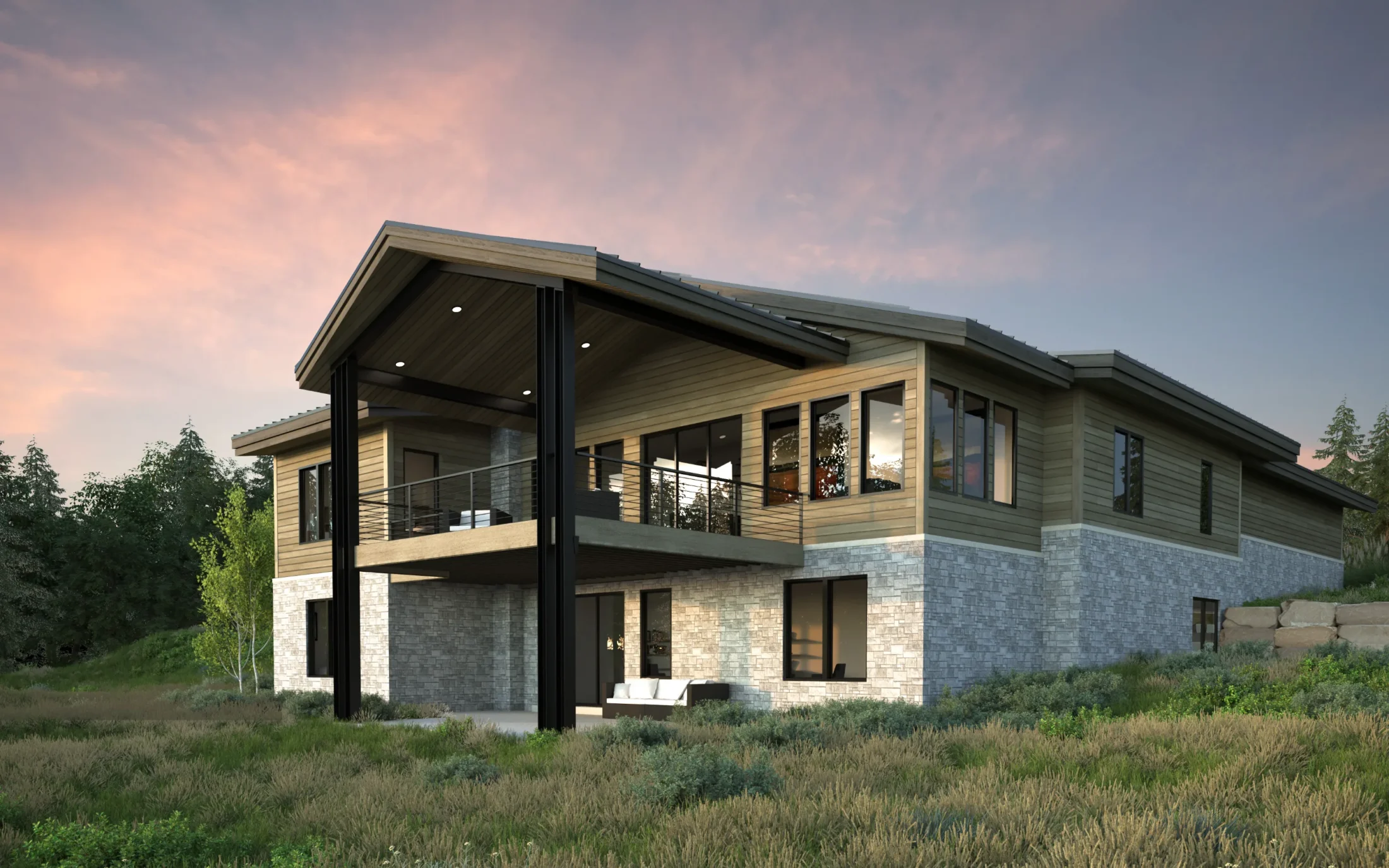 The Weller back exterior at sunset