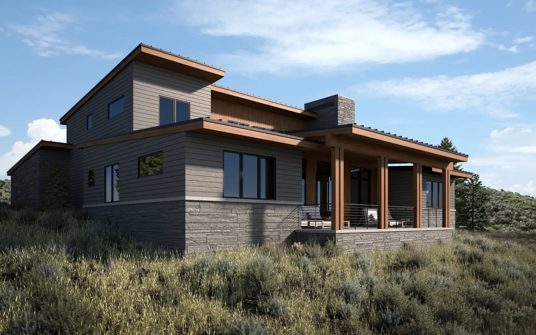 The Carson rear exterior rendering