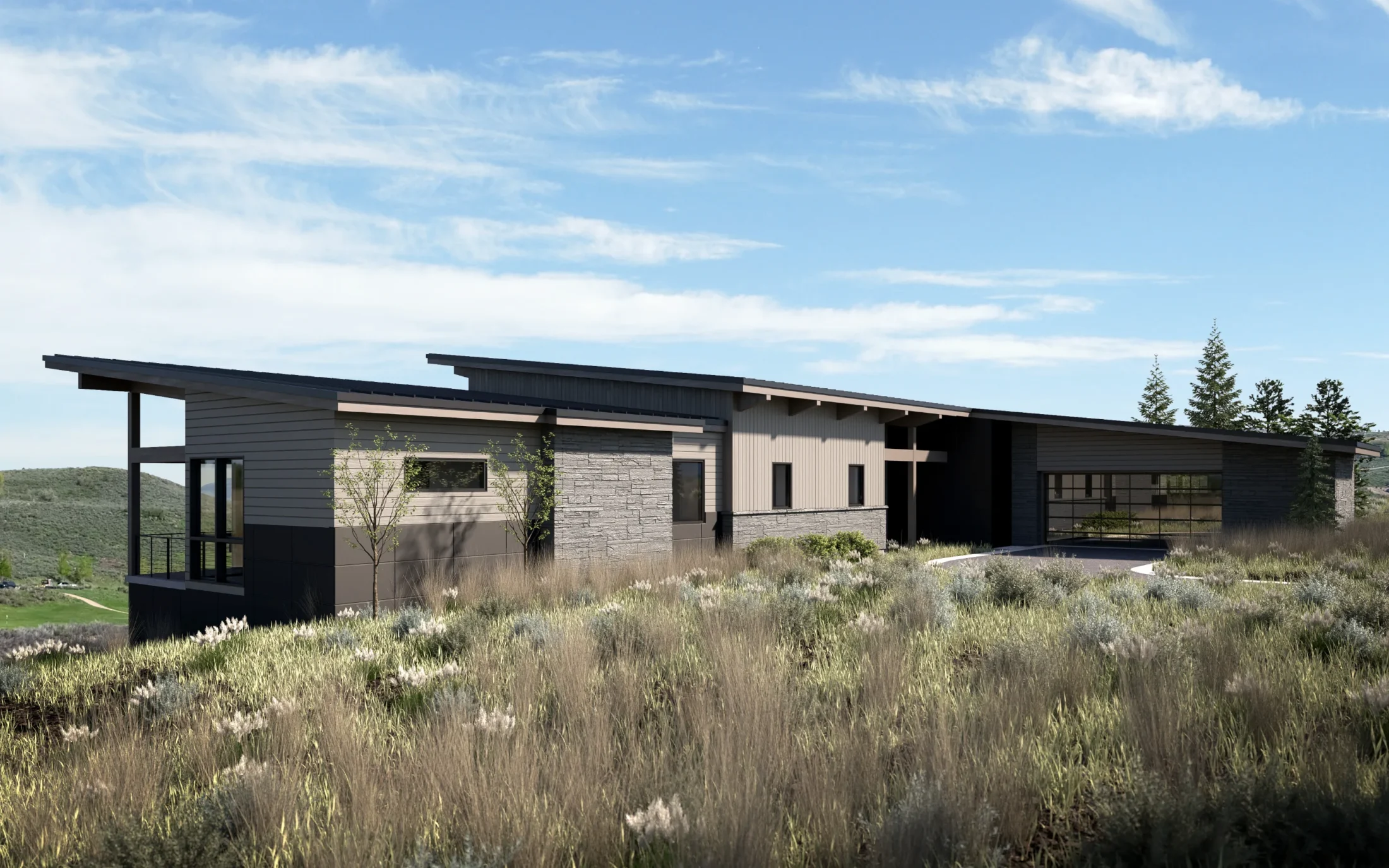 The Miro Overlook front exterior rendering