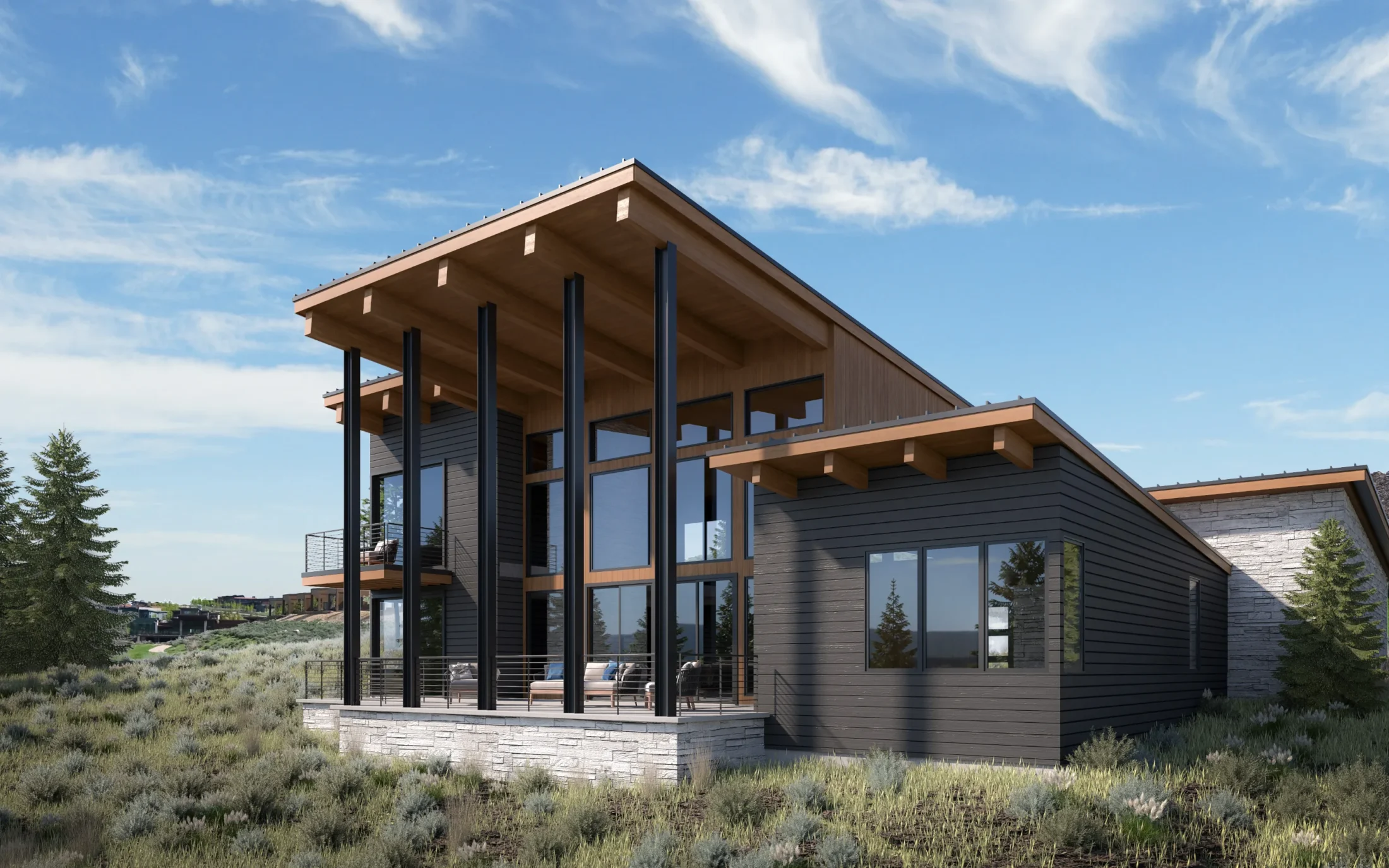 The Rothko rear exterior rendering
