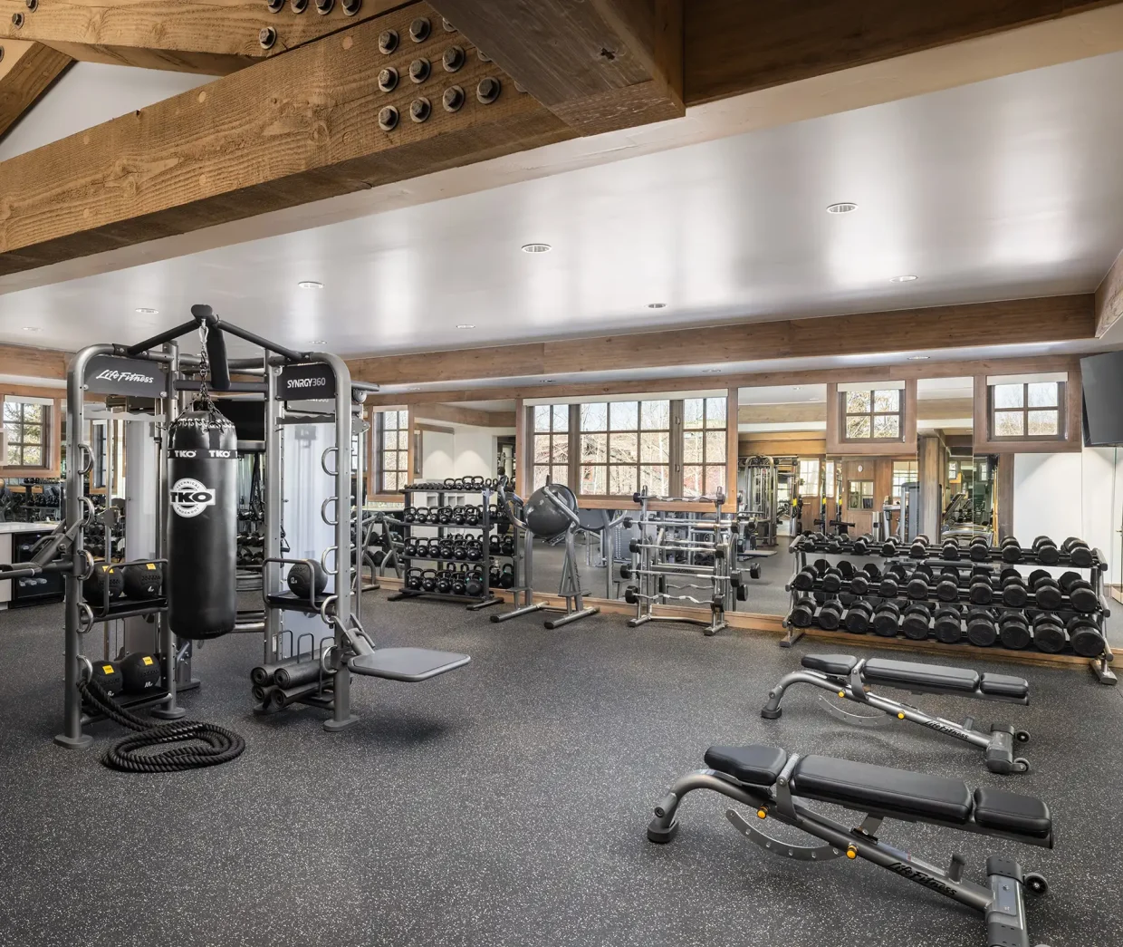 Weight room at the Village Clubhouse