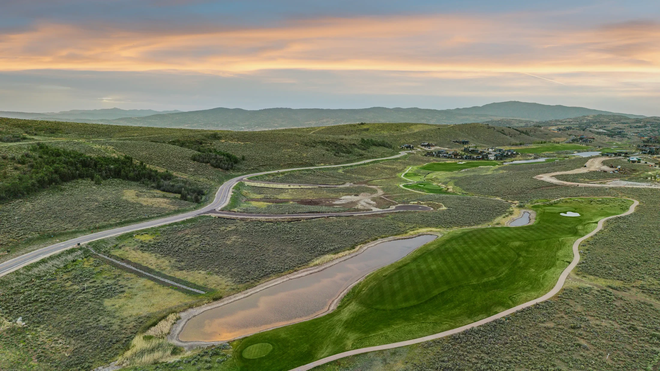Aerial photo of the Scenic Valley neighborhood in Promontory Club.